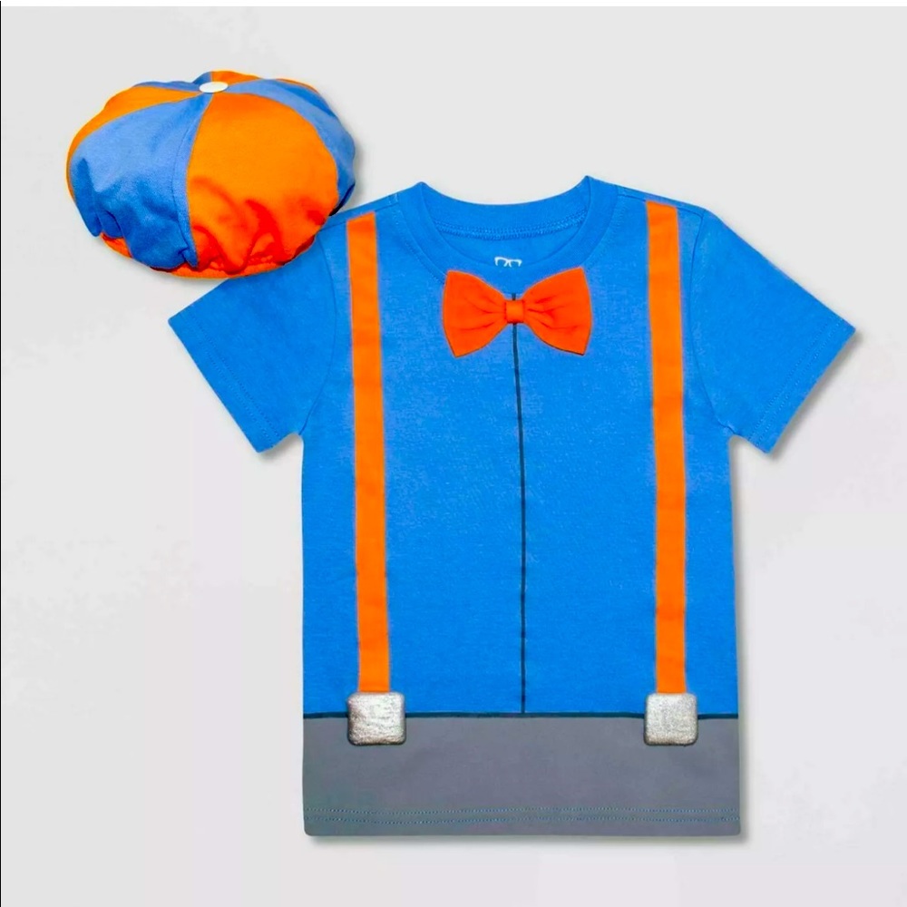 Blippi T Shirt & Hat Boy Girl Toddler 3T 4T Costume Pajama Top Tee Youtube New